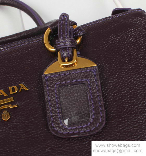 2014 Prada royalBlue calfskin leather tote bag BN2324 dark purple